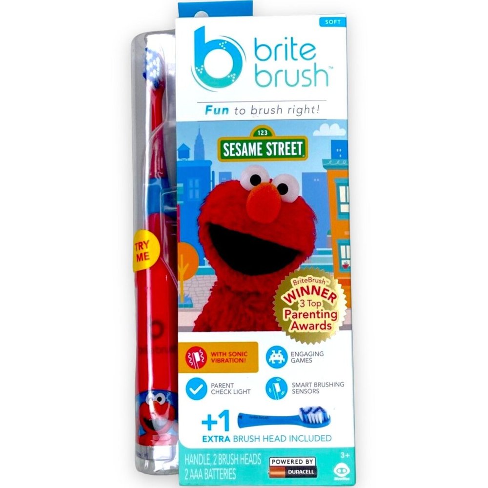 Brite Brush Soft Interactive Sesame Street ELMO Toothbrush Sonic Vibration Games